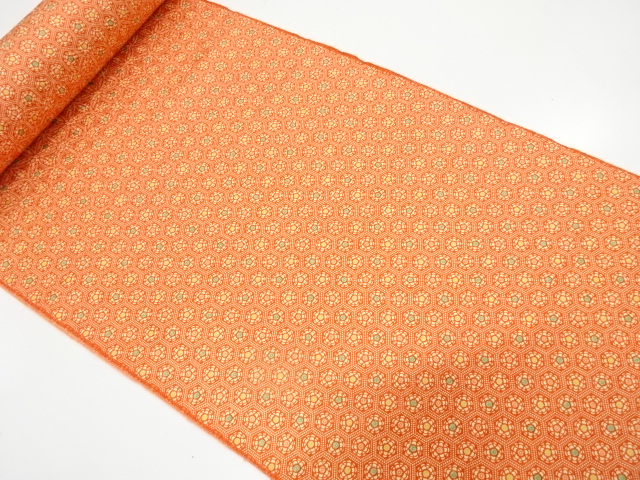 アンティーク　花亀甲模様　着尺反物